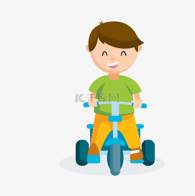 儿童节小孩骑车免扣PNG素材