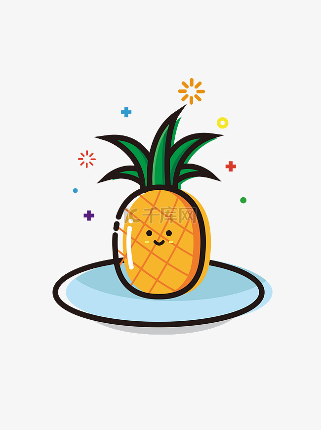 菠萝水果MBE卡通可爱夏季处暑
