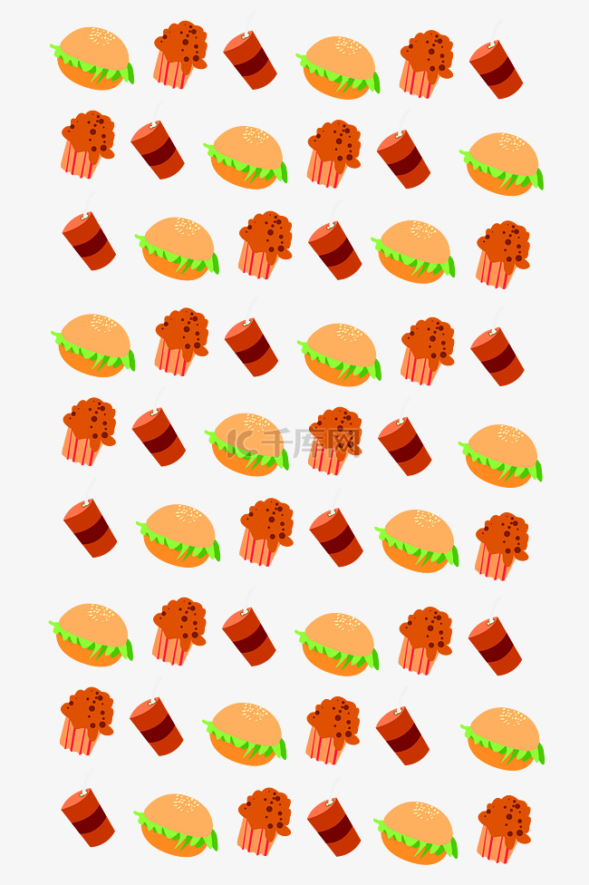 快餐美食汉堡底纹插画