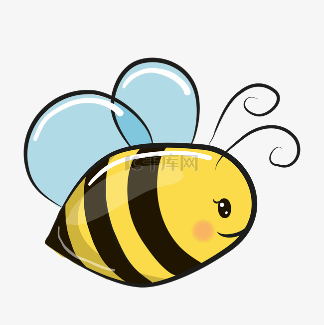 手绘卡通可爱的小蜜蜂