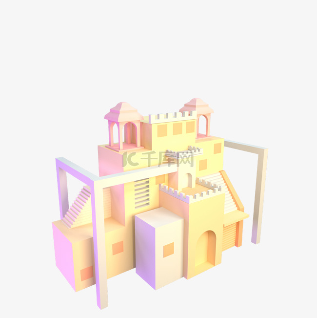 3D卡通房子城堡