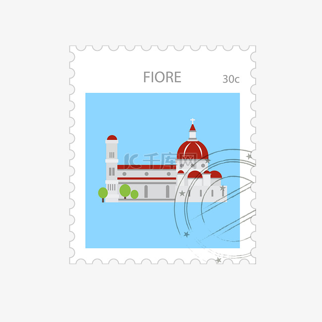 世界旅游花之圣母大教堂纪念邮票