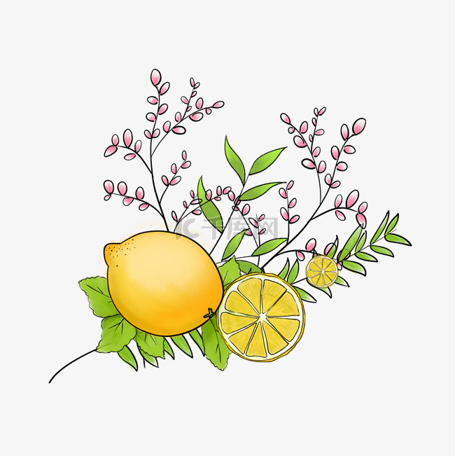 夏天清爽柠檬小清新插图