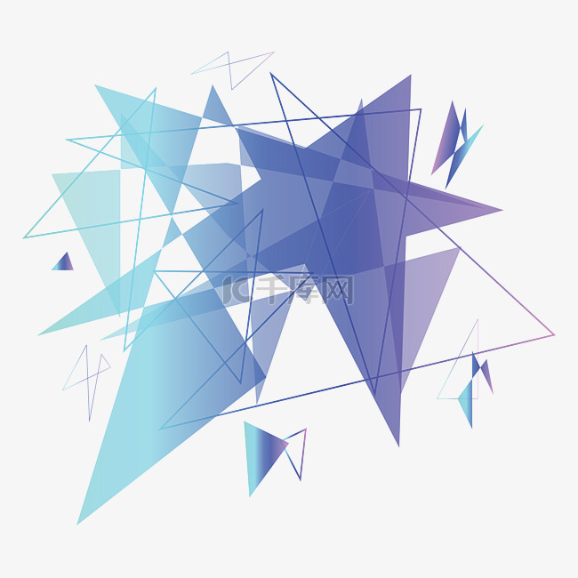 蓝紫渐变未来科技不规则几何图形