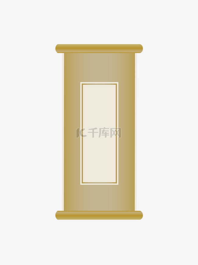 金色复古中国风摊开的卷轴元素图