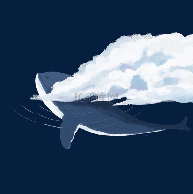 灰色创意海洋鲸鱼元素