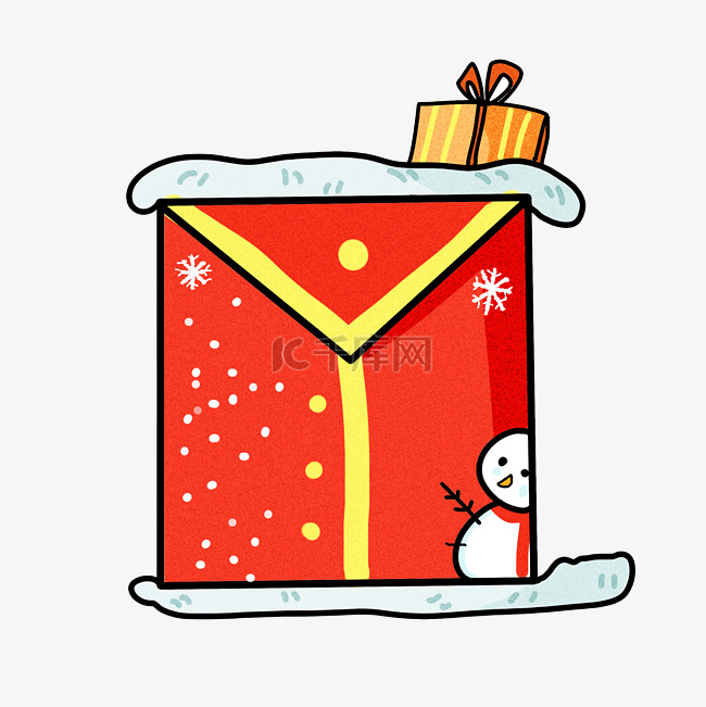 圣诞节礼盒红包插画