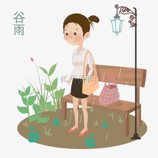  淋雨的小女孩