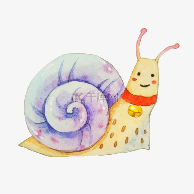 可爱的蜗牛手绘插画
