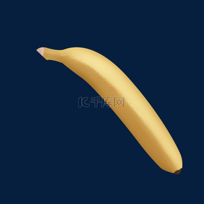 一根黄色手绘的香蕉psd免抠图