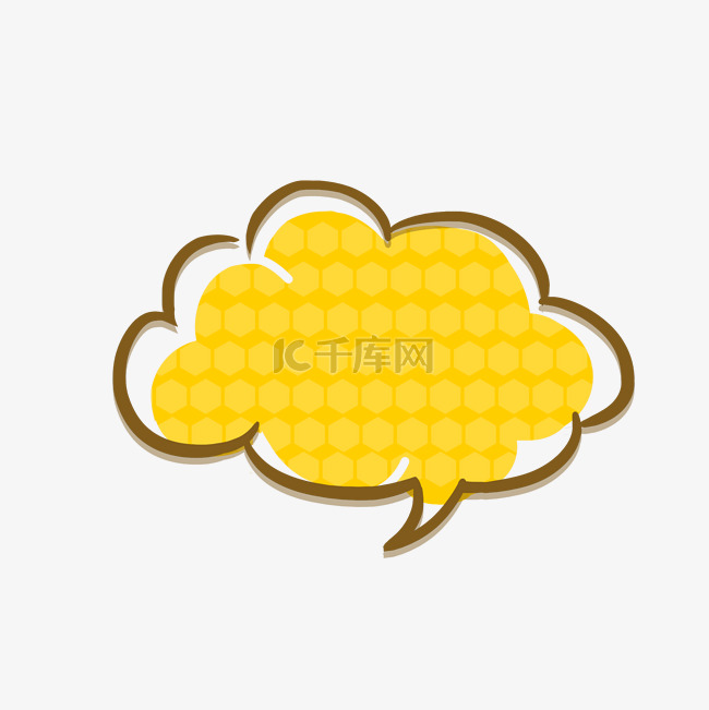 云朵黄色卡通手绘对话框