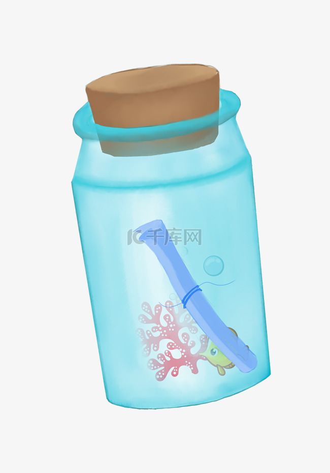 红珊瑚蓝色漂流瓶