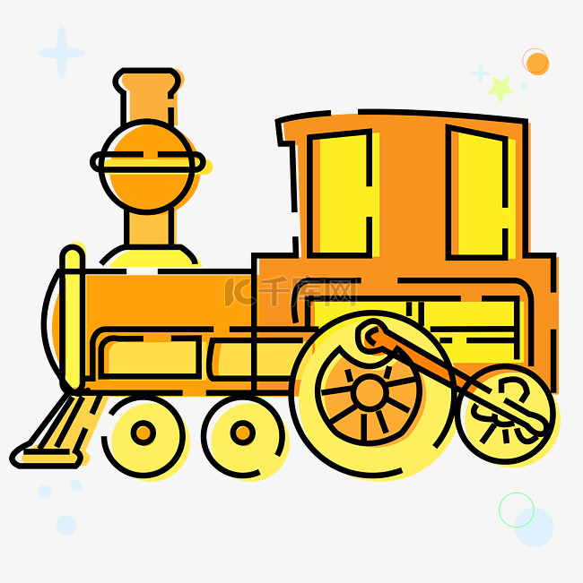 黄色的火车插画MBE