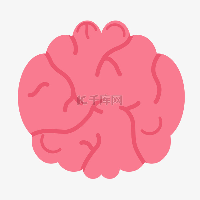 一个单独的粉色大脑