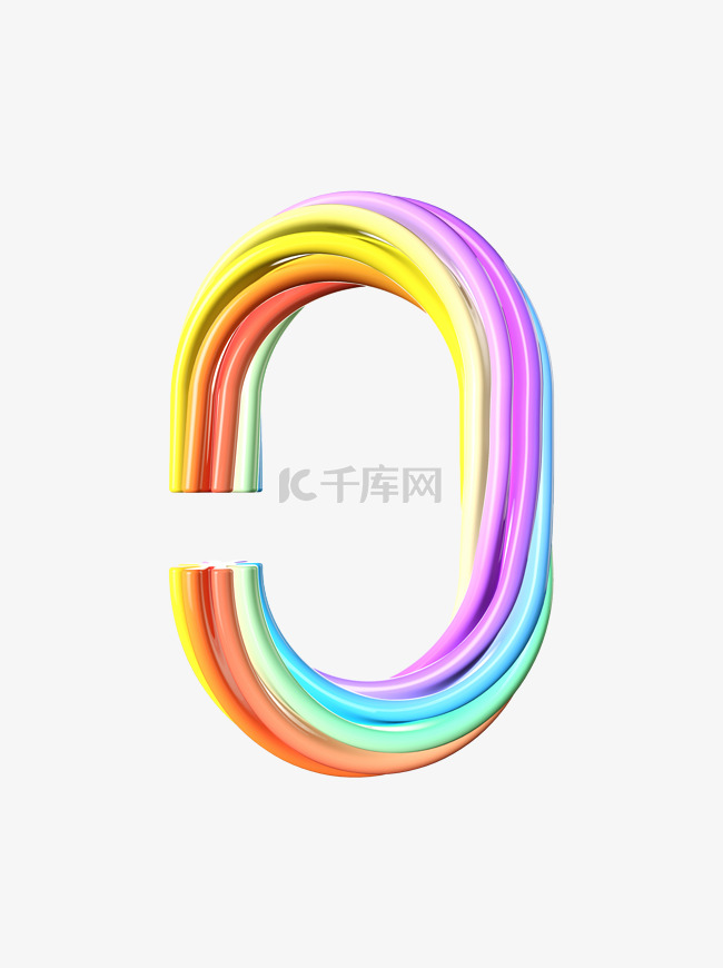 数字0c4d立体三维多色渐变