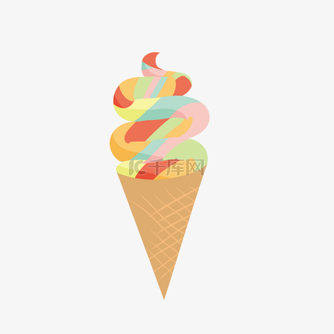 夏季冰淇淋甜筒元素