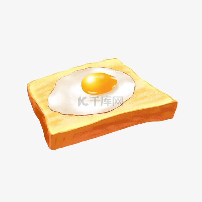 早餐面包煎鸡蛋插画