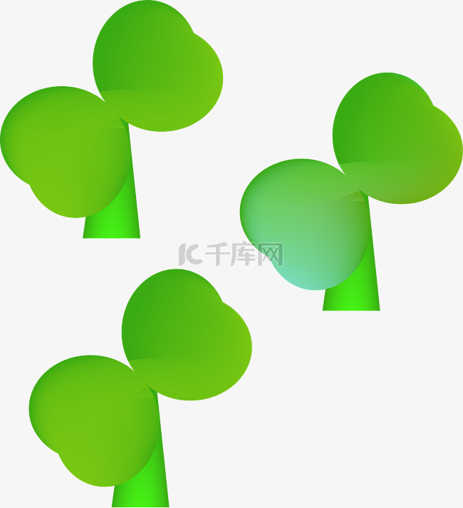 ai矢量装饰图案植物绿色叶子图案
