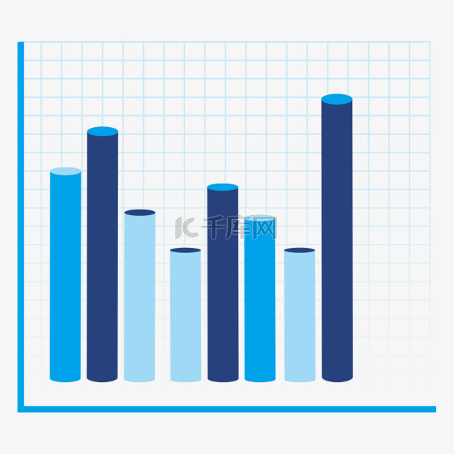 蓝色扁平化条形图