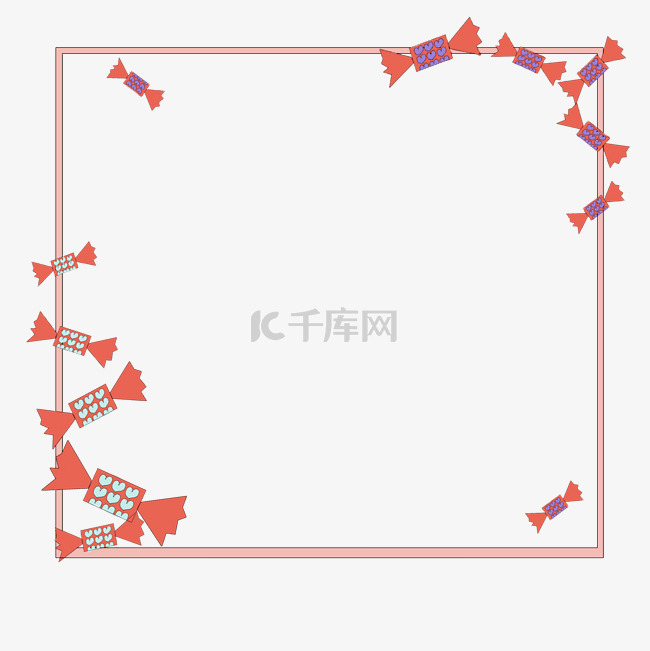 情人节糖果边框插画