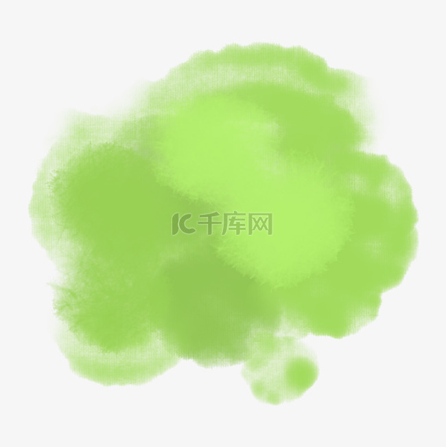 绿色水彩墨染png图