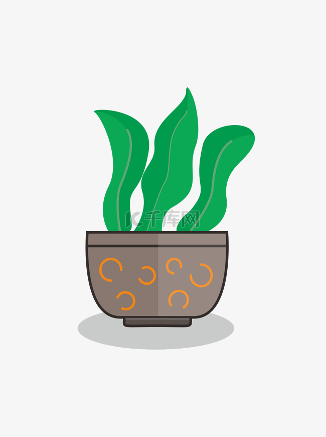 卡通盆栽植物可商用元素