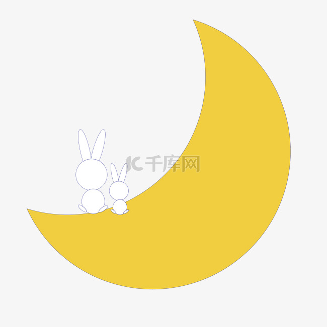  小兔子坐在月亮上 