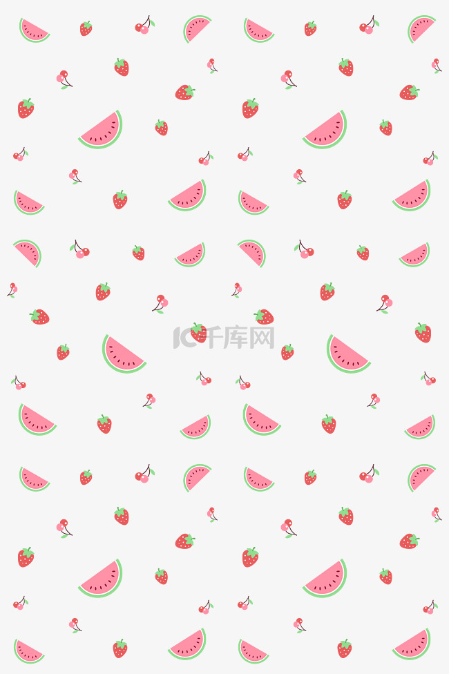 西瓜草莓底纹插画