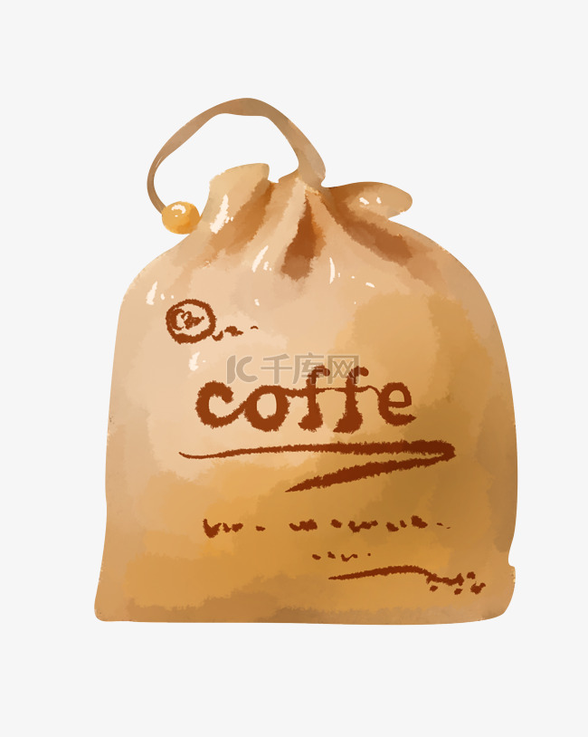 手提咖啡袋手绘