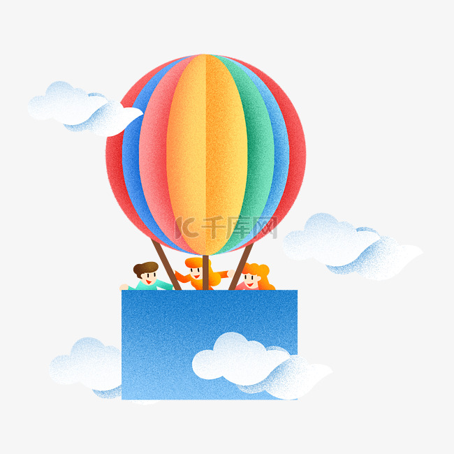 热气球彩色热气球插画
