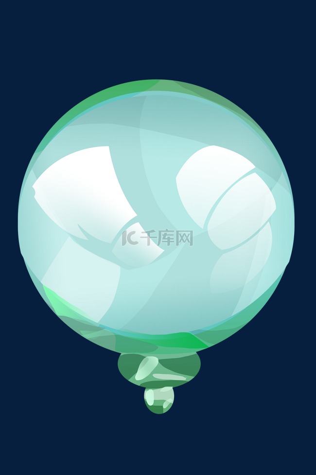 绿色玻璃球容器插画