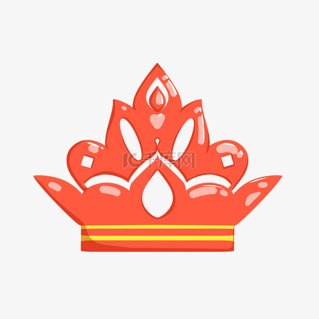 红色皇冠王冠装饰