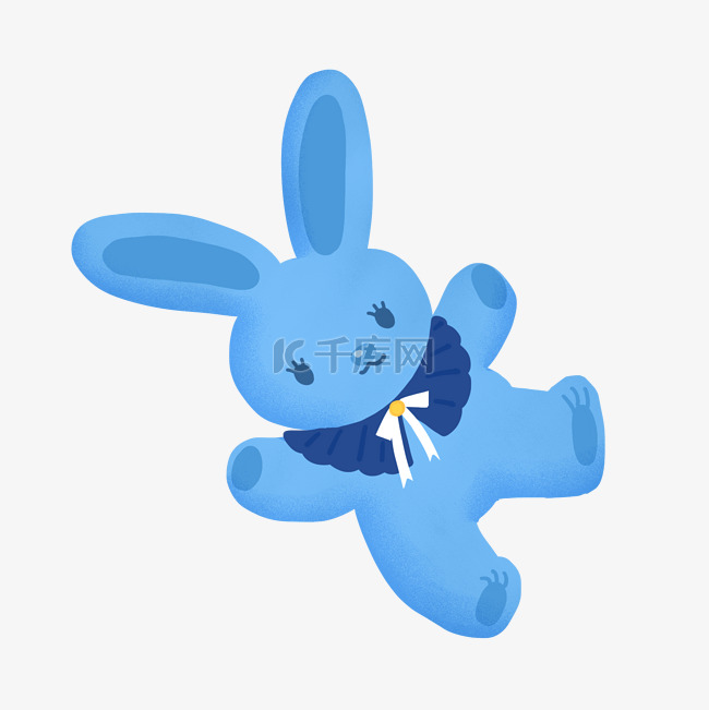 蓝色创意小兔子元素