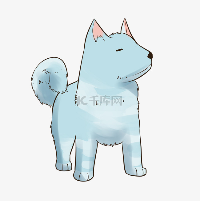 蓝色宠物小狗