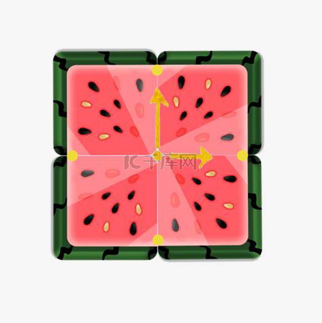 夏季卡通水果西瓜钟表拼凑组合图