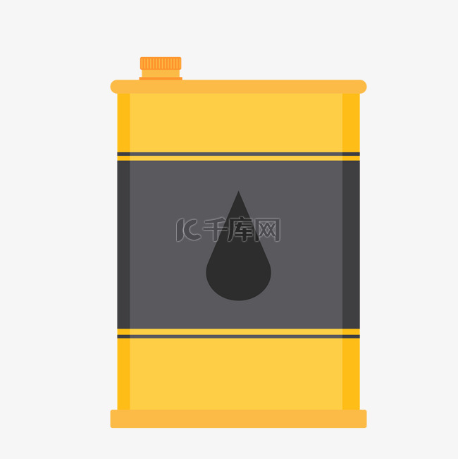 一桶扁平化的黄色石油