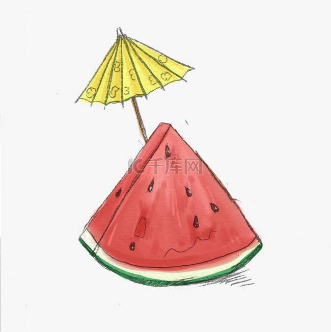 夏天卡通西瓜清凉插画