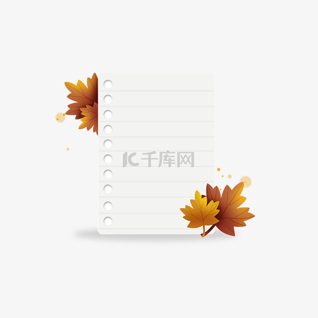 秋天枫叶便签纸留言纸
