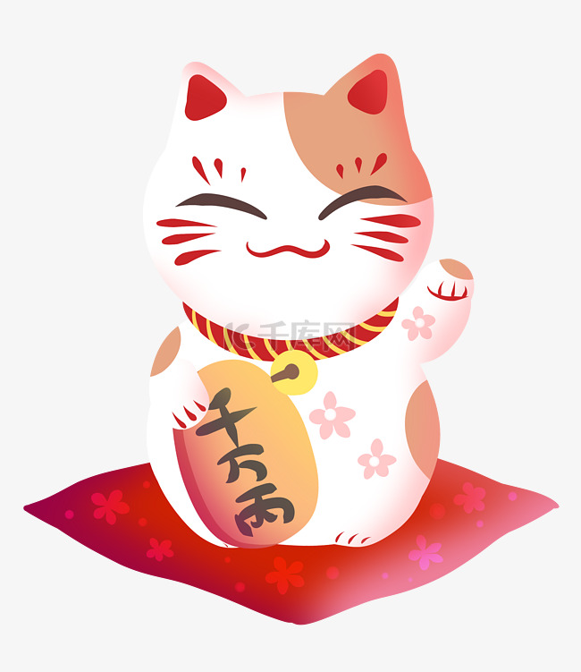日本招财猫装饰插画