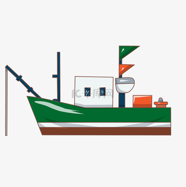绿色海上轮船