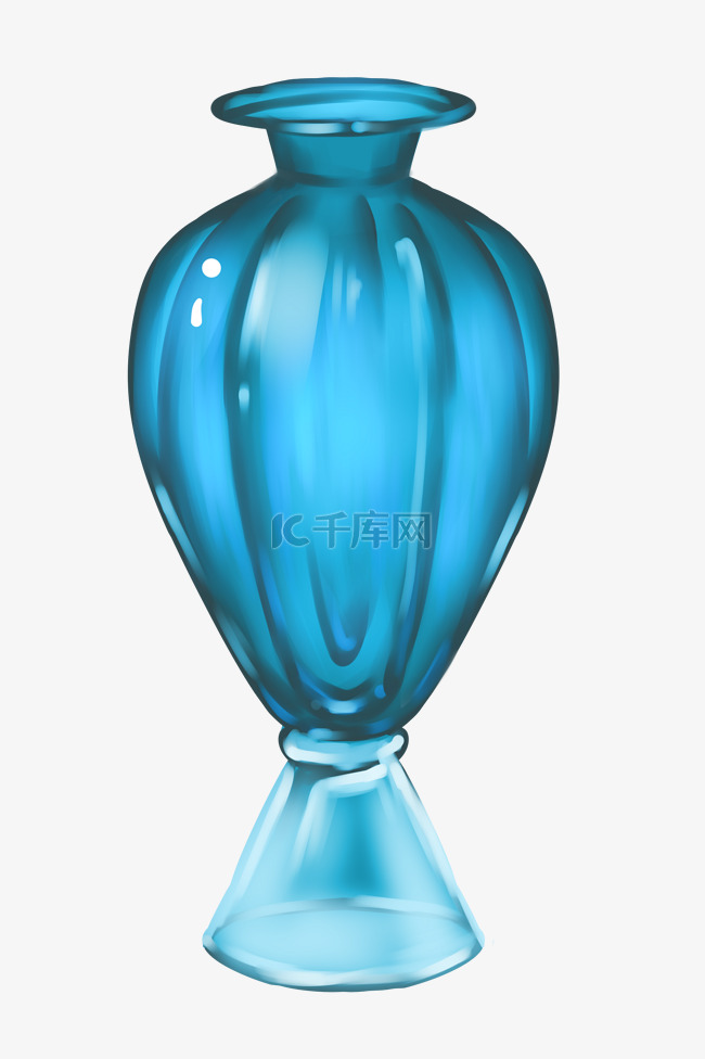 蓝色玻璃花瓶 