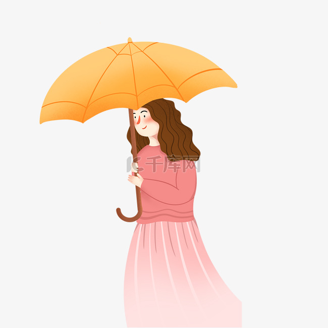 卡通打伞的女孩下载