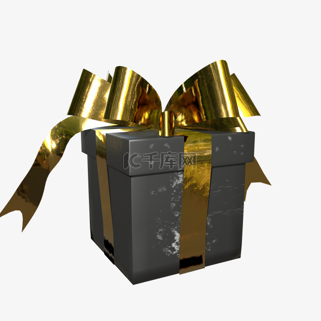 圣诞节立体金色礼物盒