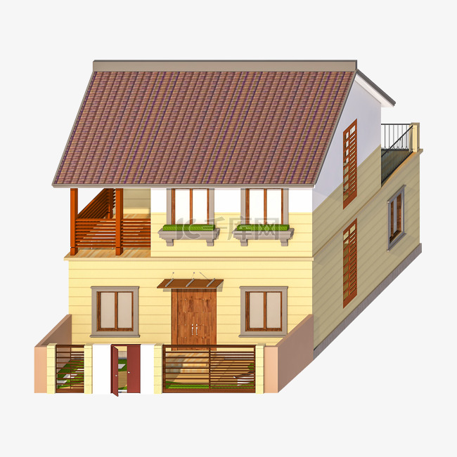 2.5D乡村建筑房子