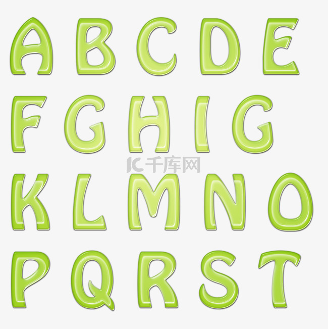 绿色英文字母