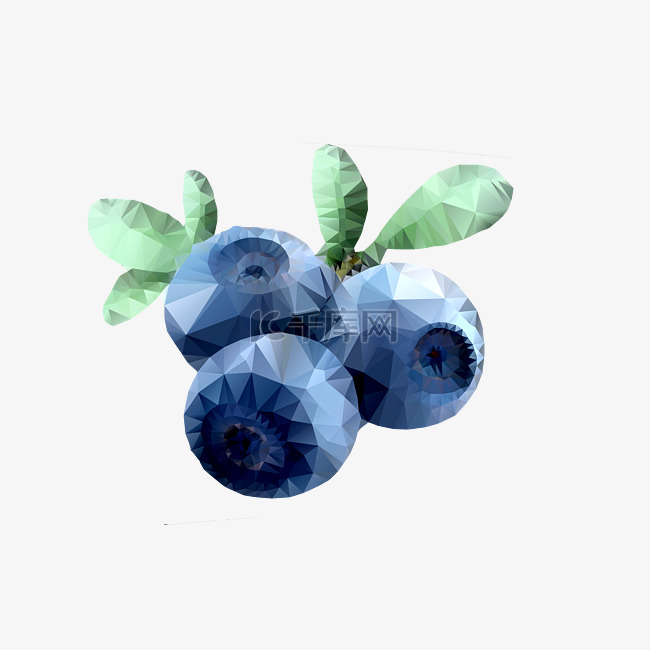 lowpoly风格蓝莓