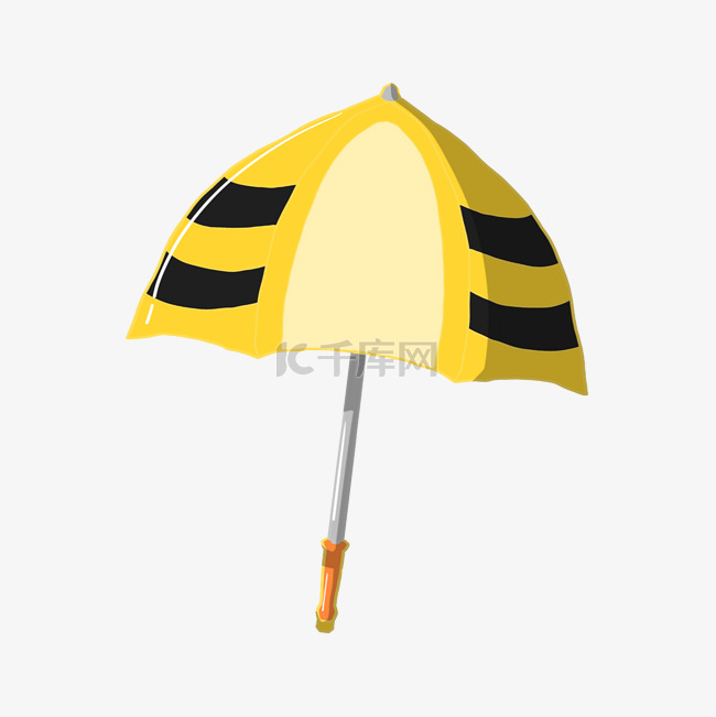 旅行黄色的雨伞插画