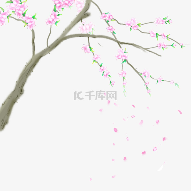 卡通手绘中国风桃花