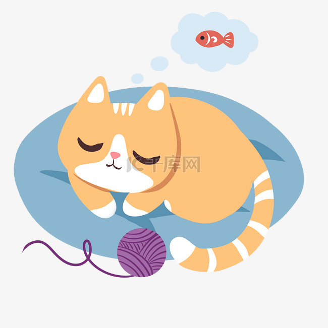世界睡眠日猫咪想鱼