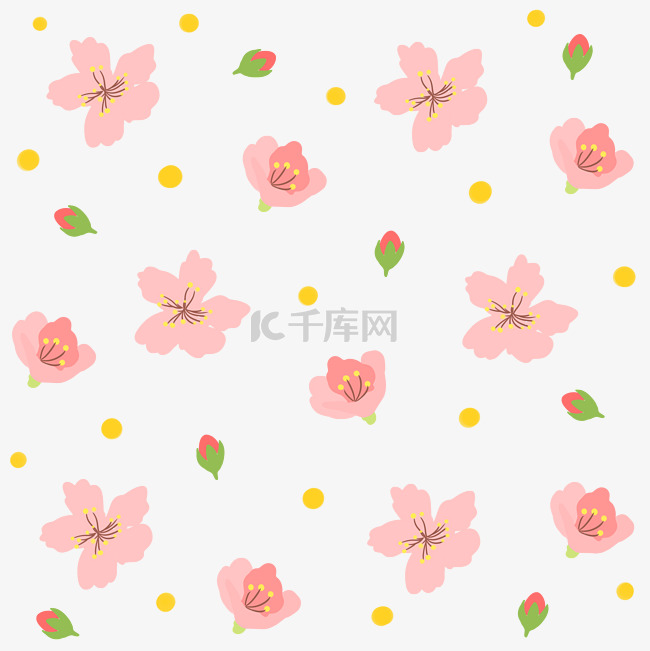 樱花花朵底纹插画